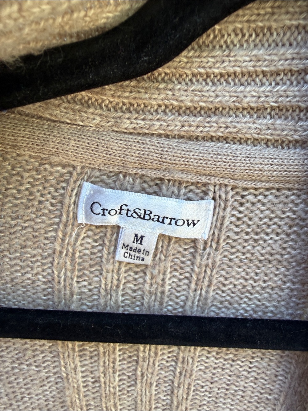 croft & barrow Taupe Ribbed Open-Front Women's Cardigan - Picture 5 of 6